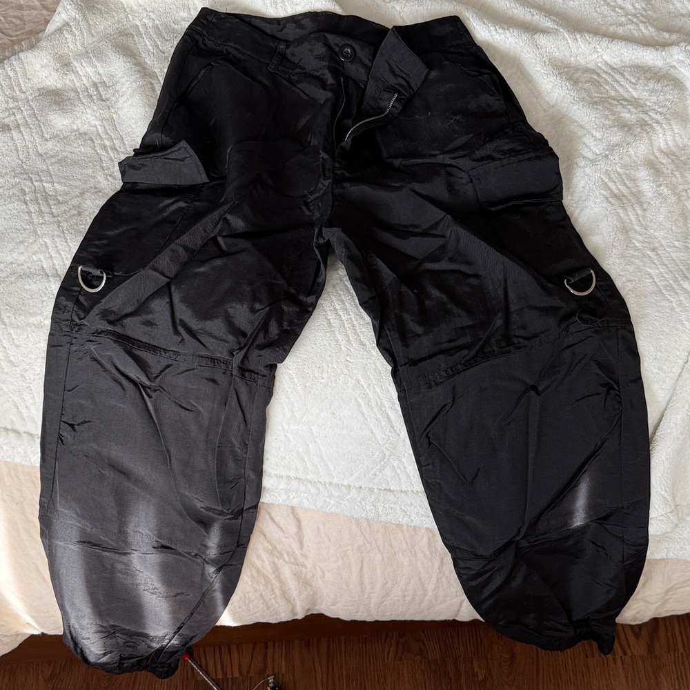 Women’s Black Cargo Pants with Utility Rings